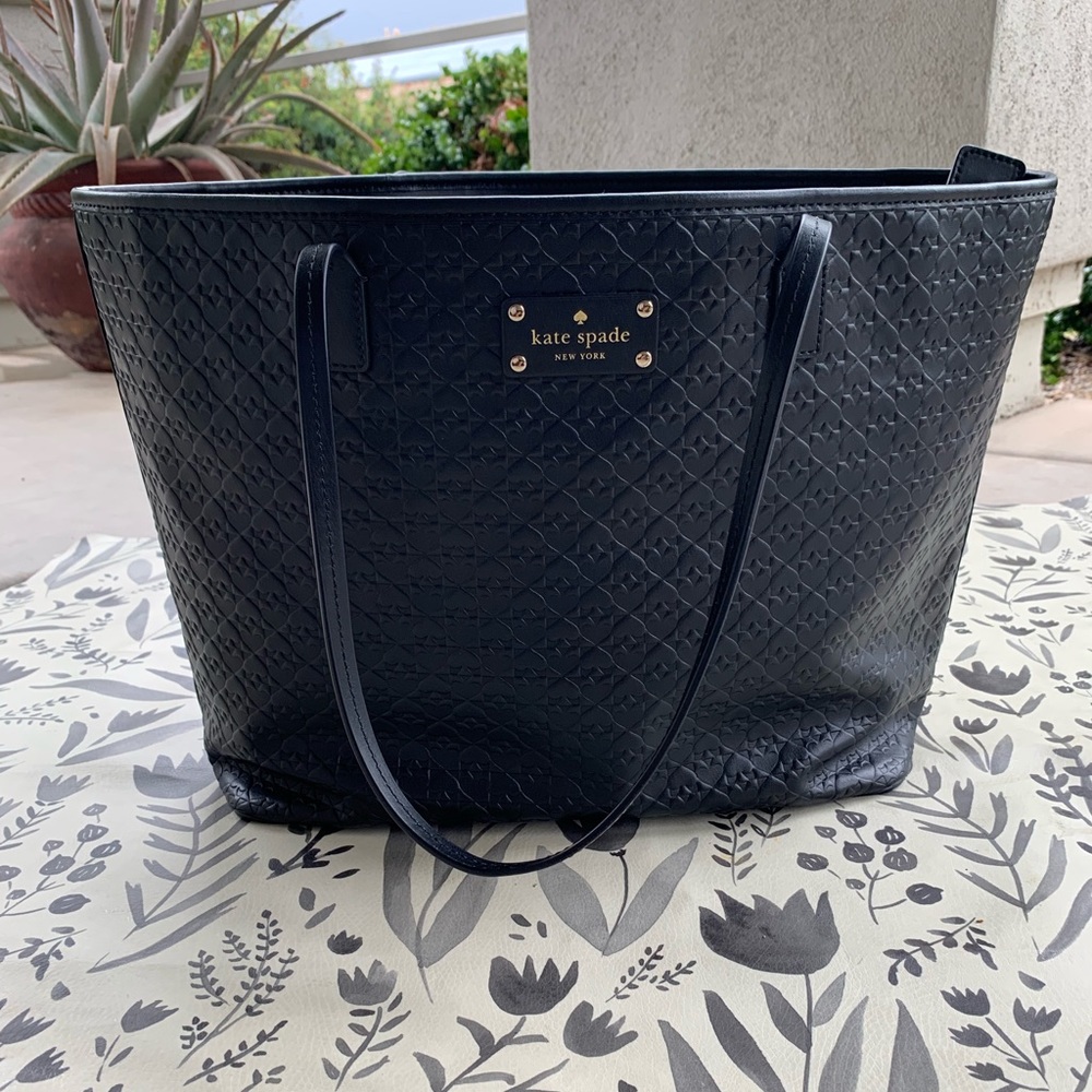 Kate spade black large tote bag